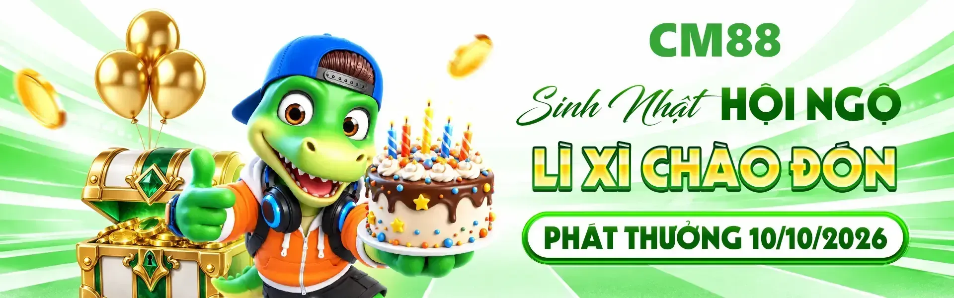 5. Cột mốc sinh nhật CM88 trở nên đặc biệt hơn với hàng ngàn quà tặng đang chờ hội viên khám phá. Đăng ký tài khoản ngay để tìm hiểu chương trình và những quyền lợi đi kèm.